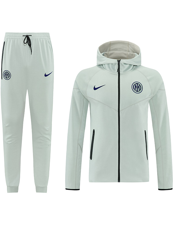 Inter milan hoodie jacket mens gray white training tracksuit 2026-2027